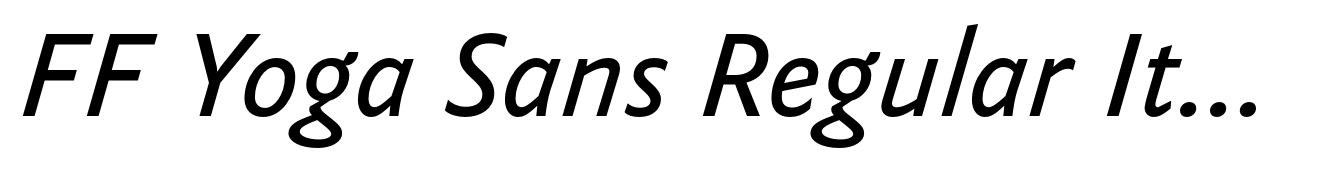 FF Yoga Sans Regular Italic